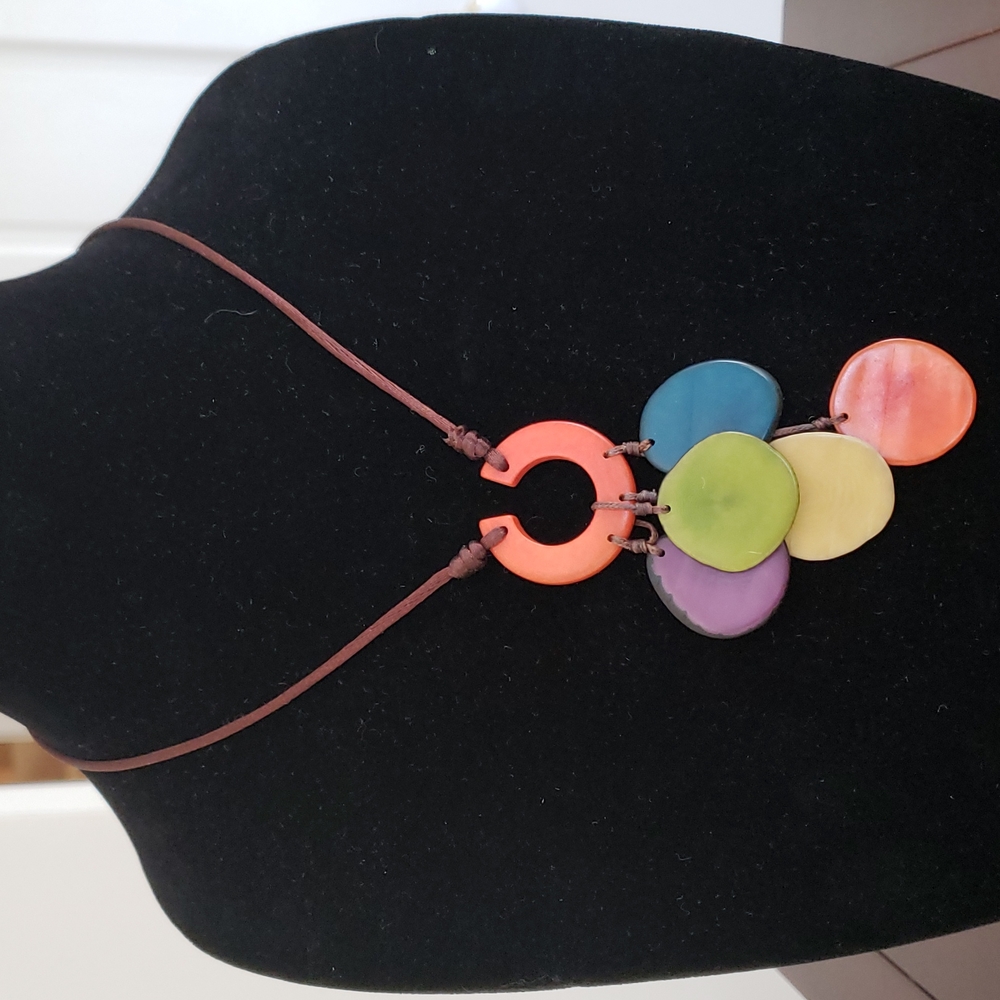Colorful Tagua Nut Necklace (Adjustable)